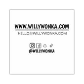 Aangepaste kleine visitekaartje stempel met social (Afrduk)