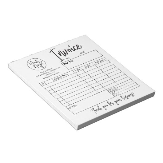 Aangepaste kleine zakelijke laptop voor factuur lo notitieblok (Schuin)