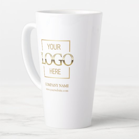 Aangepaste kleine zakelijke Logo gepersonaliseerde Latte Mok (Linkerhoek)