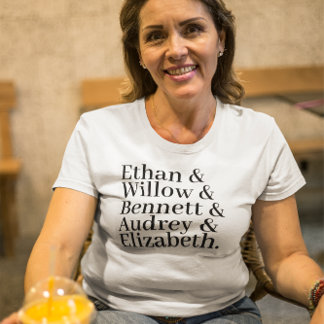 Aangepaste kleinkind naamlijst met Ampersand T-shirt