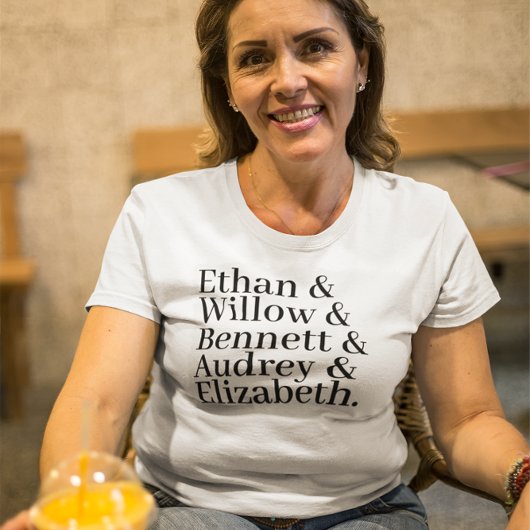 Aangepaste kleinkind naamlijst met Ampersand T-shirt