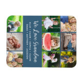 Aangepaste kleinkinderen Namen 9 Foto Collage Magneet (Horizontaal)