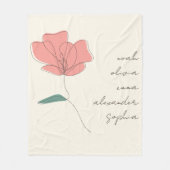 Aangepaste kleinkinderen Namen Minimal Floral Scri Fleece Deken (Voorkant)