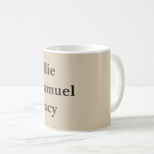 Aangepaste kleinkinderen namen stijlvol rustiek koffiemok (Voorkant rechts)