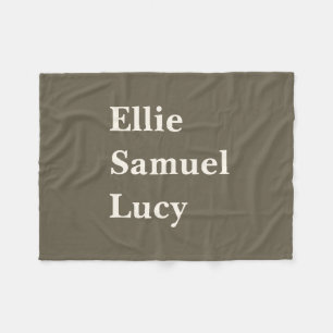 Aangepaste kleinkinderen Namen Stijlvolle Rustieke Fleece Deken