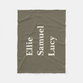 Aangepaste kleinkinderen Namen Stijlvolle Rustieke Fleece Deken (Voorkant)