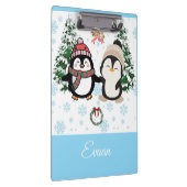 Aangepaste klembord met schattige Kerstpinguïns (Rechts)
