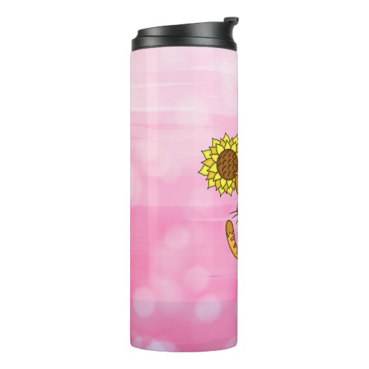 Aangepaste klep van de kutkat Kawaii Thermosbeker (Gedraaid links)