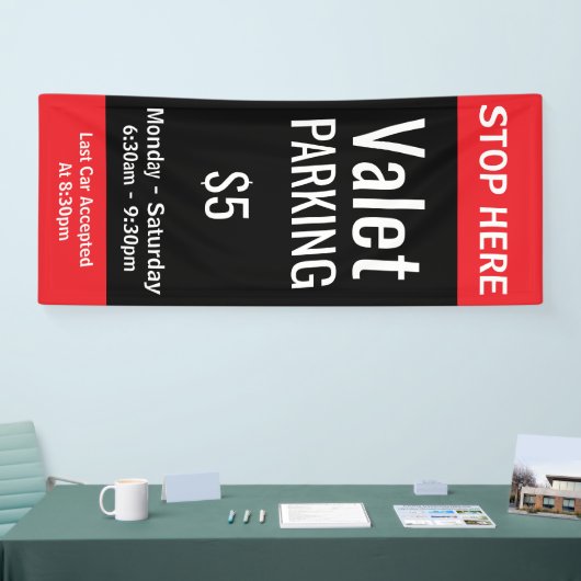 Aangepaste klepparkering spandoek (Beurs)