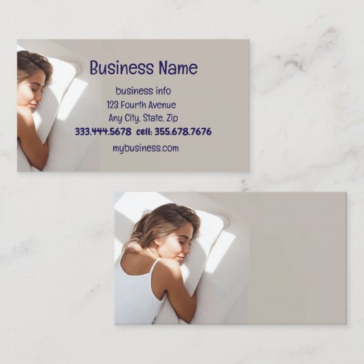 Aangepaste klepvormgeving met mattress visitekaartje (Voorkant / Achterkant)