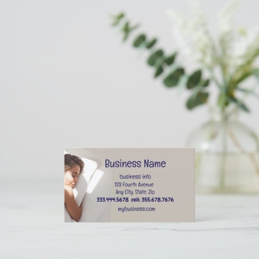 Aangepaste klepvormgeving met mattress visitekaartje (Staand voorkant)