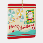 Aangepaste kletskerstman op het kerstfeest keramisch ornament (Rechts)