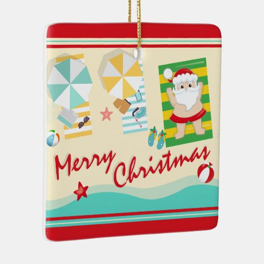 Aangepaste kletskerstman op het kerstfeest keramisch ornament (Rechts)