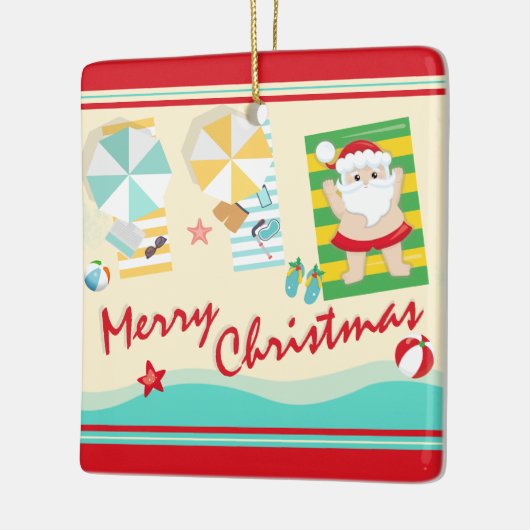 Aangepaste kletskerstman op het kerstfeest keramisch ornament (Links)