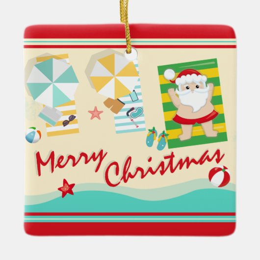 Aangepaste kletskerstman op het kerstfeest keramisch ornament (Voorkant)