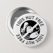Aangepaste kleur 100% Nut Free Nut Allergy Alert Ronde Button 7,6 Cm (Voorkant /achterkant)
