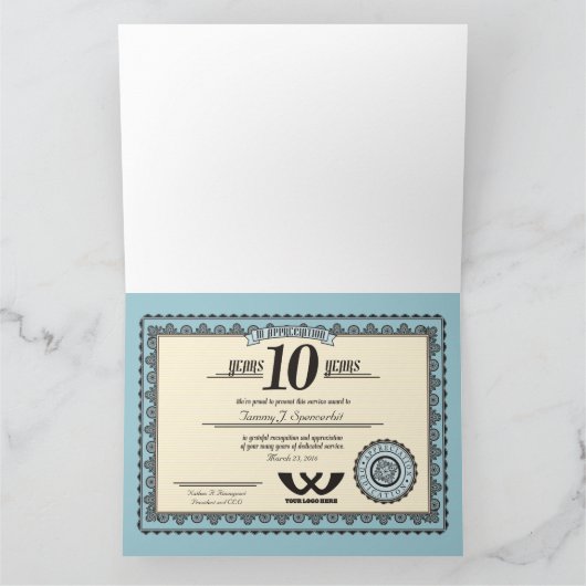 Aangepaste kleur 10-jarige uitreiking van arbeidsb kaart (Binnen)