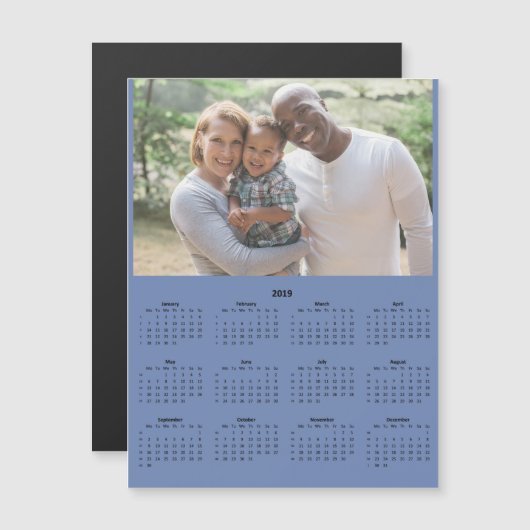 Aangepaste kleur 2019: Kalenderfotomagneet (Voorkant / Achterkant)