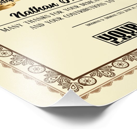 Aangepaste kleur 20-jarige uitreiking van arbeidsb foto afdruk (Hoek)