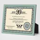 Aangepaste kleur 20-jarige uitreiking van arbeidsb fotoplaat (Zijkant)