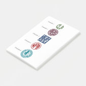 Aangepaste kleur 3 Initiaal Cirkelmonogram Post-it® Notes (Schuin)