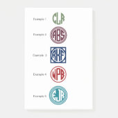 Aangepaste kleur 3 Initiaal Cirkelmonogram Post-it® Notes (Voorkant)