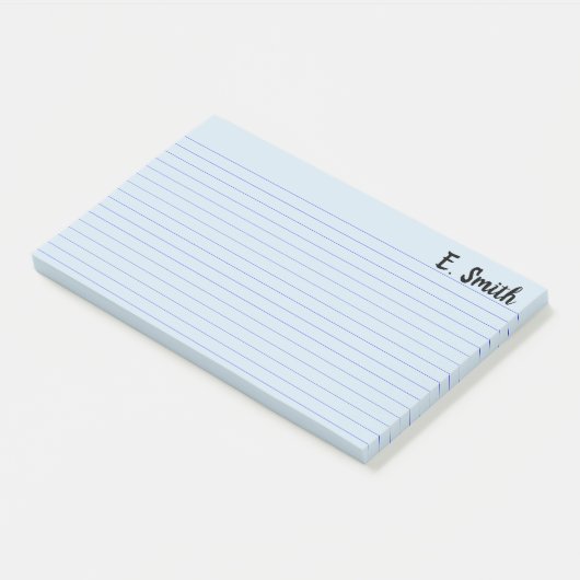 Aangepaste kleur aangepast groot blauw post-it® notes (Schuin)