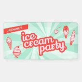 Aangepaste kleur Aangepaste Ice Cream Party achter Spandoek (Horizontaal)