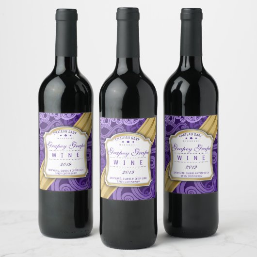 Aangepaste kleur abstracte vruchten struik cider a wijn etiket (Flessen)