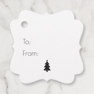 Aangepaste Kleur Achtergrond Kerstboom Silhouet Bedankjes Labels