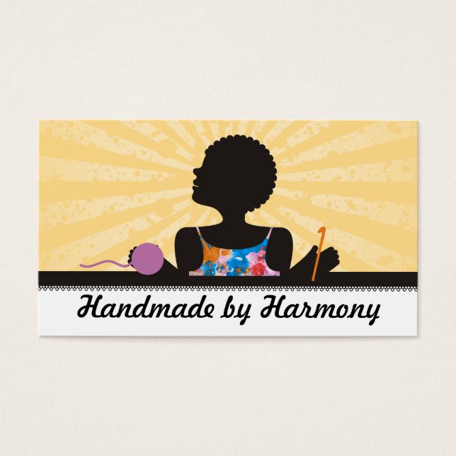 Aangepaste kleur Afrikaans Amerikaans meisje gehaa Visitekaartjes (Voorkant)