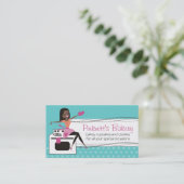 Aangepaste kleur Afrikaanse Amerikaanse vrouw chef Visitekaartje (Staand voorkant)