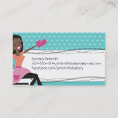 Aangepaste kleur Afrikaanse Amerikaanse vrouw chef Visitekaartje (Achterkant)