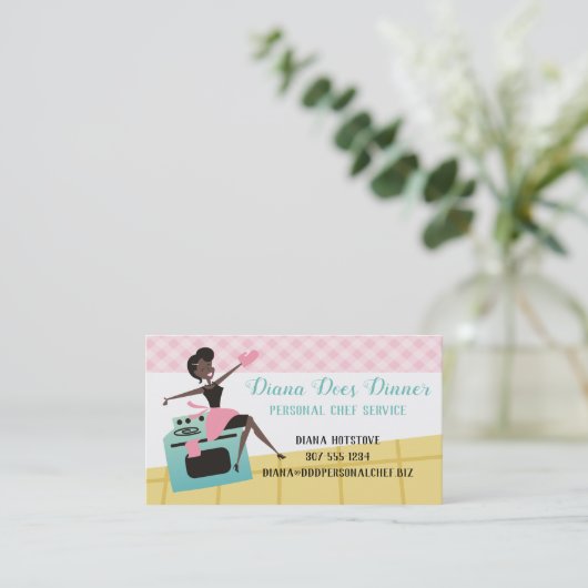 Aangepaste kleur Afrikaanse Amerikaanse vrouw die  Visitekaartje (Staand voorkant)