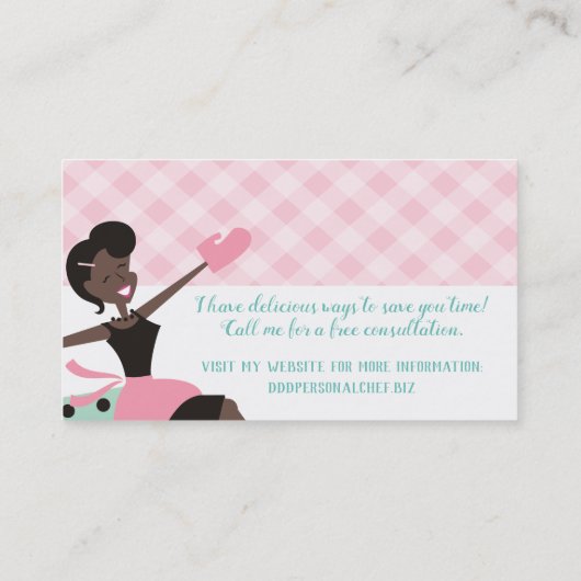 Aangepaste kleur Afrikaanse Amerikaanse vrouw die  Visitekaartje (Achterkant)