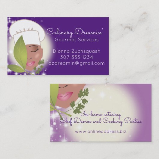 Aangepaste kleur Afrikaanse Amerikaanse vrouwelijk Visitekaartje (Voorkant / Achterkant)