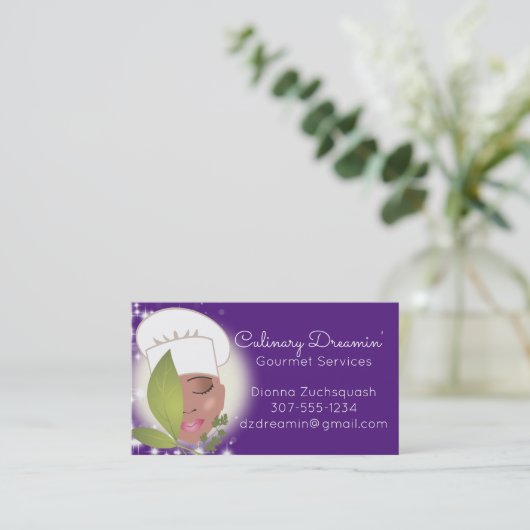 Aangepaste kleur Afrikaanse Amerikaanse vrouwelijk Visitekaartje (Staand voorkant)