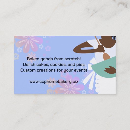 Aangepaste kleur Afro-Amerikaanse bakkerij mengkom Visitekaartje (Achterkant)