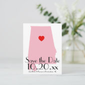 Aangepaste kleur Alabama De datum opslaan Aankondigingskaart (Staand voorkant)