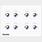 Aangepaste kleur Anime Meisje Ogen Rechthoekige Sticker (Vel)