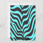 Aangepaste kleur Aqua Zebra Afstuderen Uitnodiging (Achterkant)