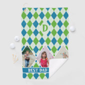 Aangepaste Kleur Argyle Monogram Foto's voor Dad G Golfhanddoek (Insitu)