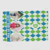 Aangepaste Kleur Argyle Monogram Foto's voor Dad G Golfhanddoek (Horizontaal)
