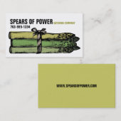 Aangepaste kleur asperges speren chef-kok catering visitekaartje (Voorkant / Achterkant)