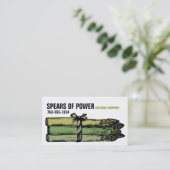 Aangepaste kleur asperges speren chef-kok catering visitekaartje (Staand voorkant)