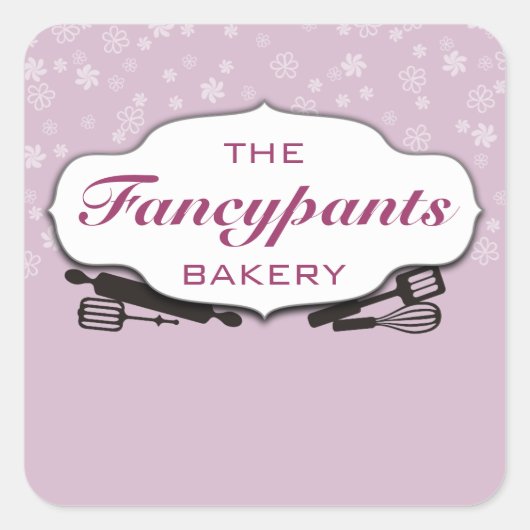 Aangepaste kleur bakken gebruiksvoorwerpen cadeau  vierkante sticker (Voorkant)