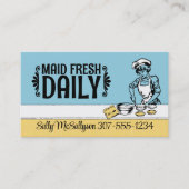 aangepaste kleur  bakkerij meisje bakken biz kaart visitekaartje (Voorkant)