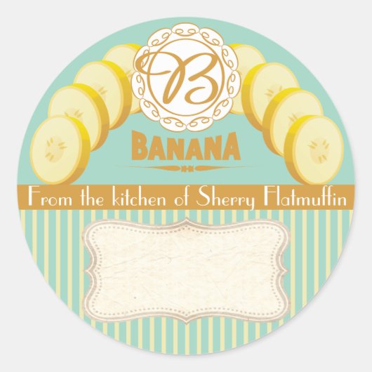 Aangepaste kleur banaan inblikken label food cadea (Voorkant)