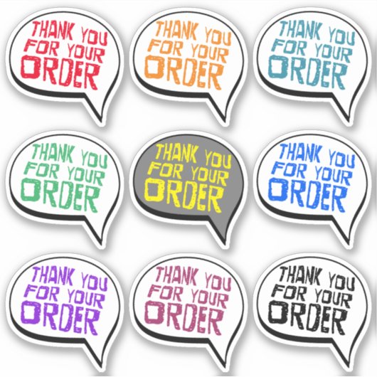 Aangepaste kleur Bedankt voor je bestelling Sticker (Voorkant)