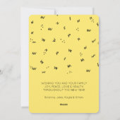 Aangepaste kleur bewerkbare grappige nieuwjaarskaa feestdagenkaart (Achterkant)